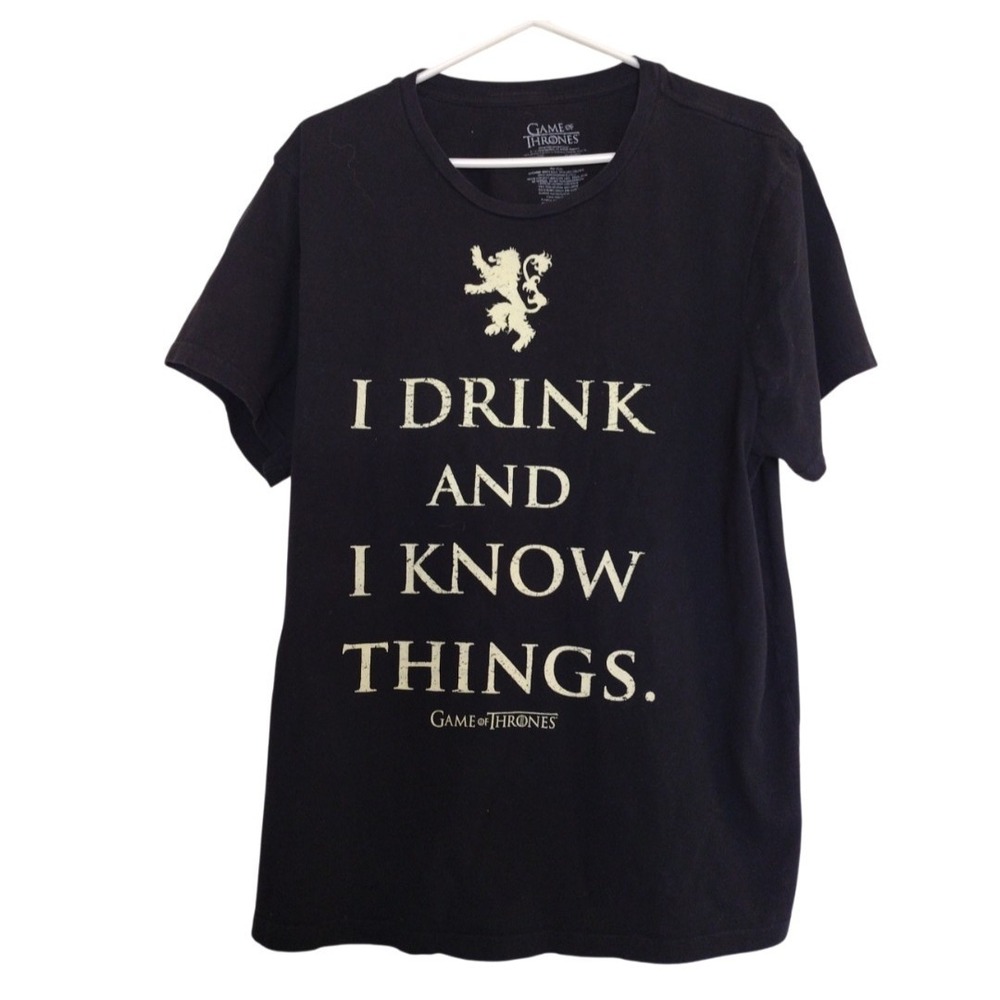 Game of Thrones "I Drink And I Know Things" T-Shirt Tyrion Lannister XXL Black